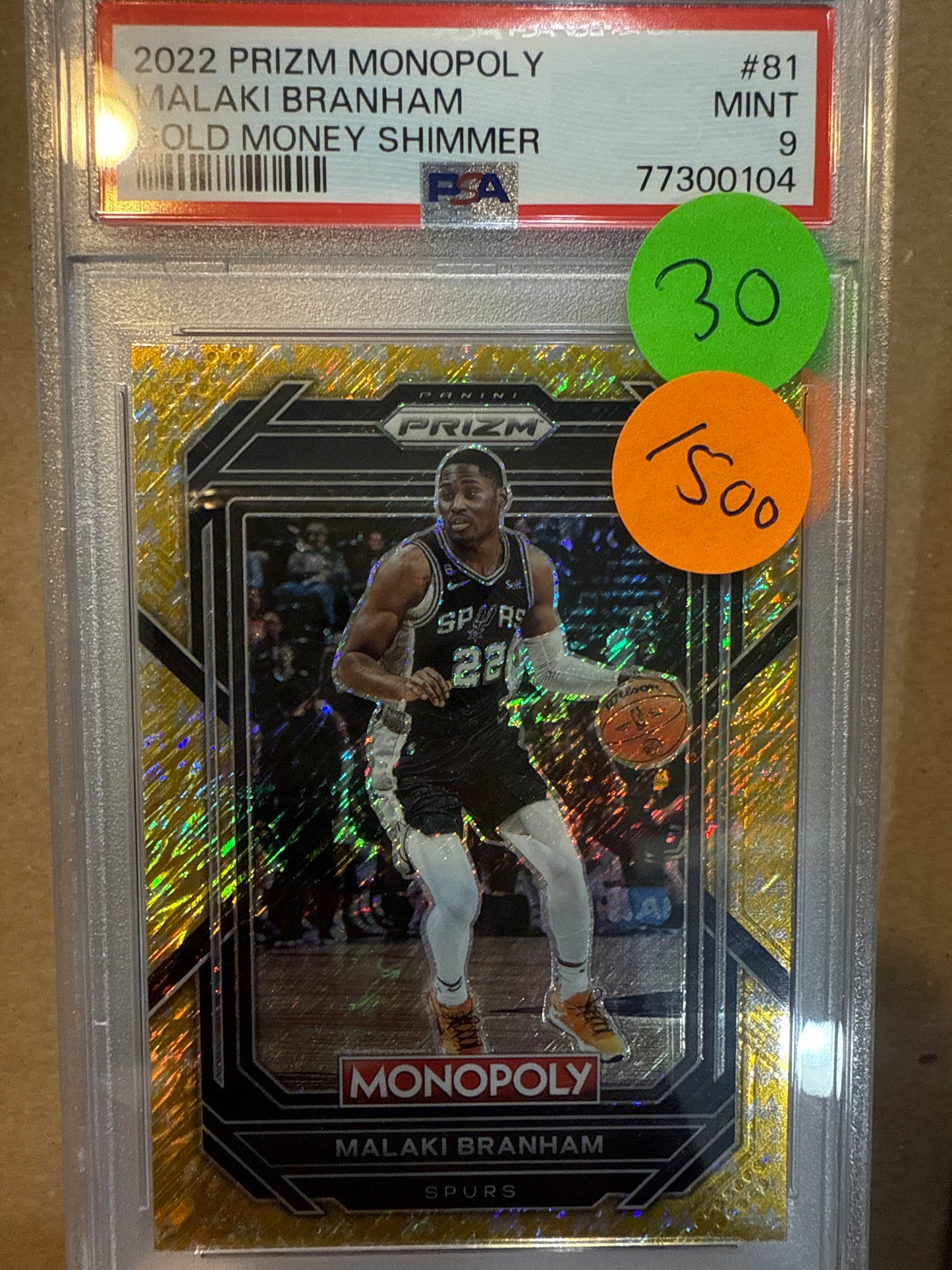 2022 Prizm Monopoly Malaki Branham PSA 9