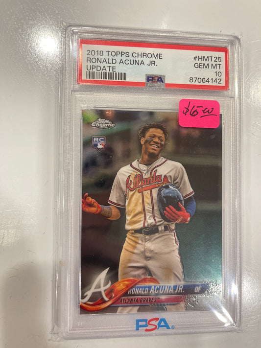 2018 TOPPS Chrome Ronald Acuna JR PSA 10