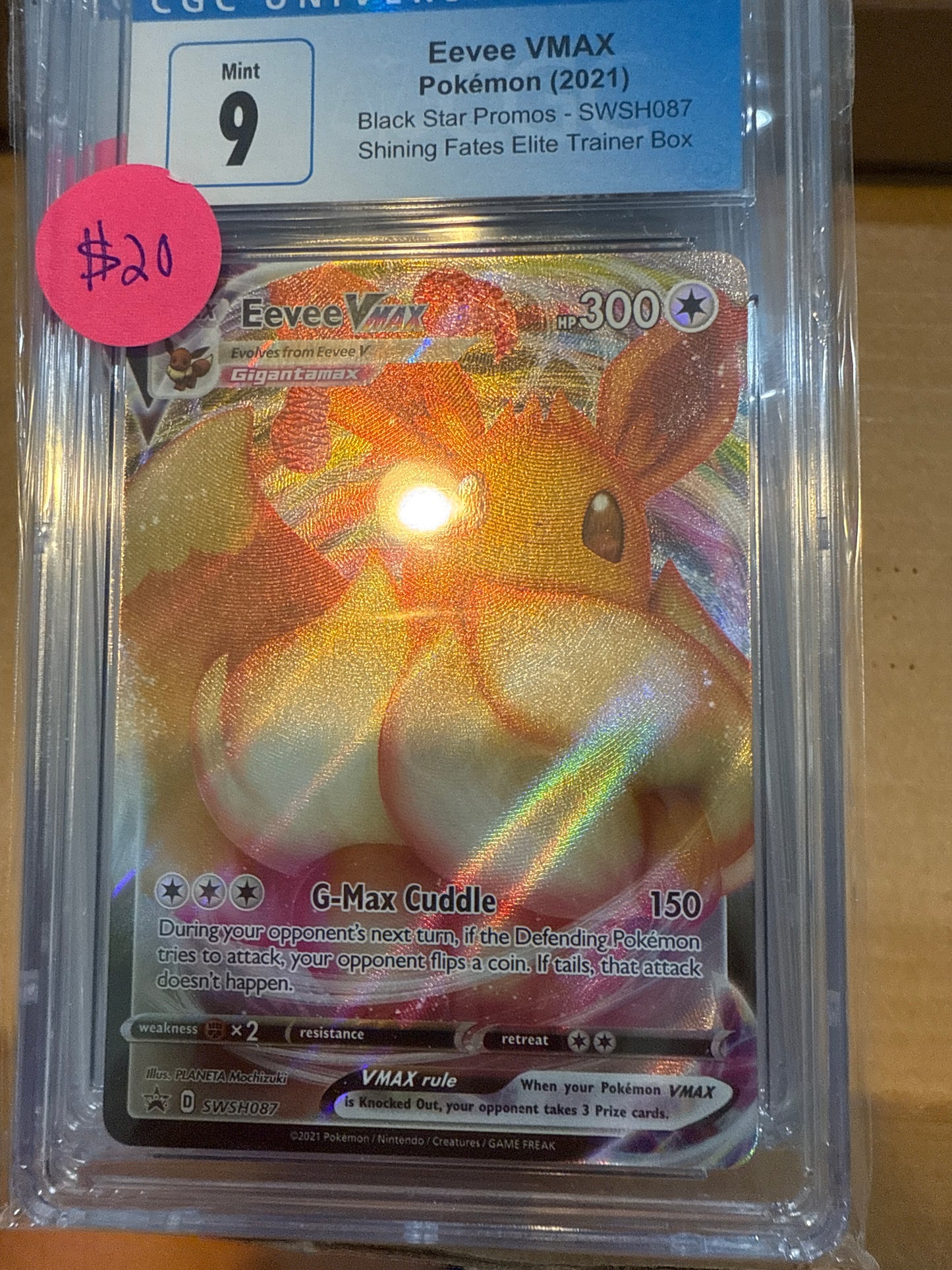 Eevee VMAX 2021 Black Star Promos SWSH087 Shining Fates Elite Trainer Box CGC 9