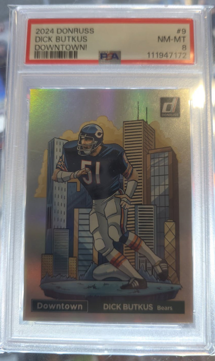 2024 Donruss Dick Butkus Downtown #9 PSA 8