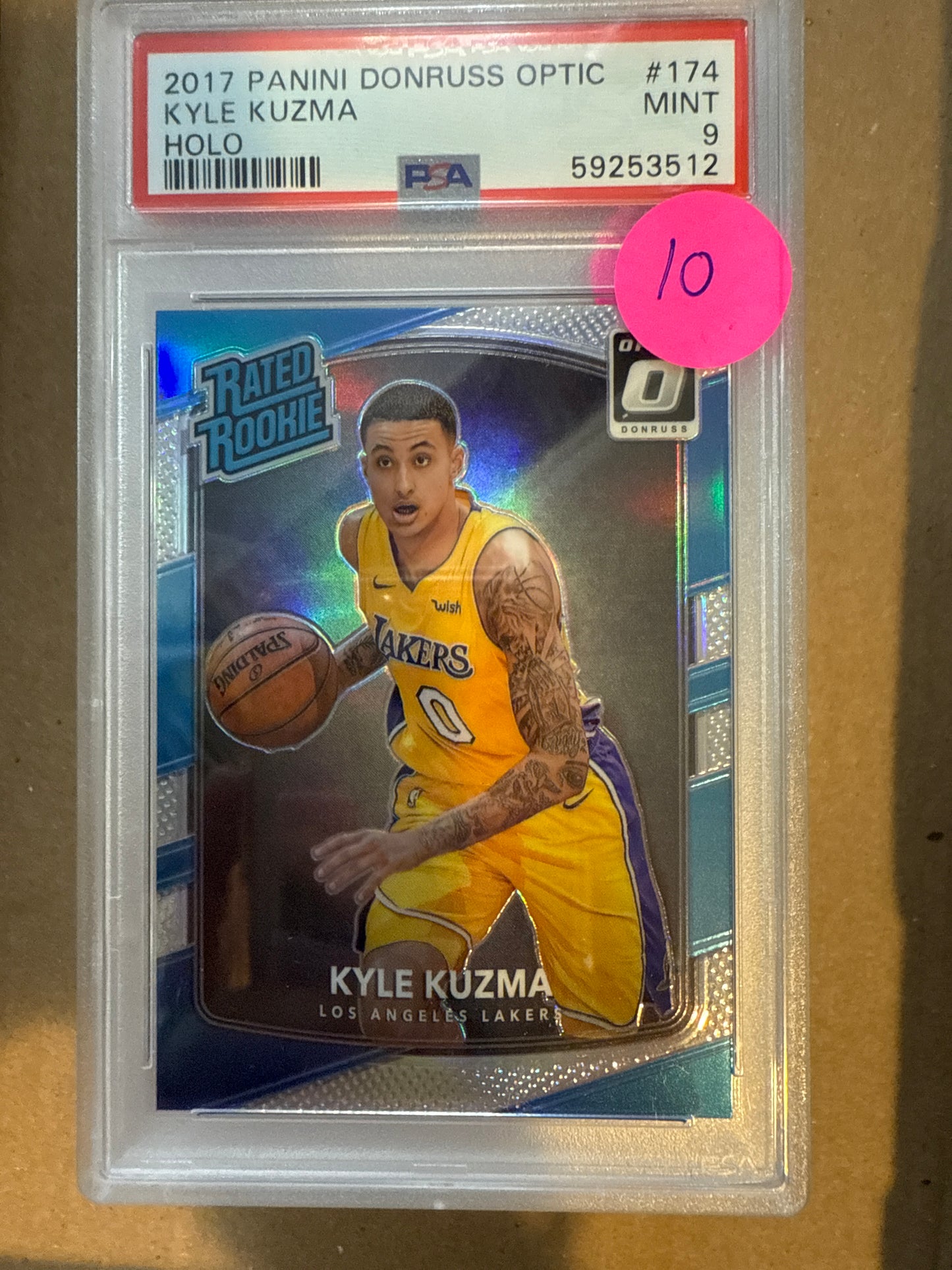 2017 Panini Donruss Optic Kyle Kuzma PSA 9