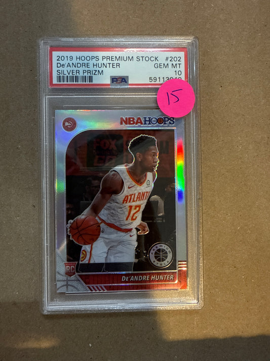 2019 Hoops Premium Stock De’Andre Hunter Silver Prizm PSA 10