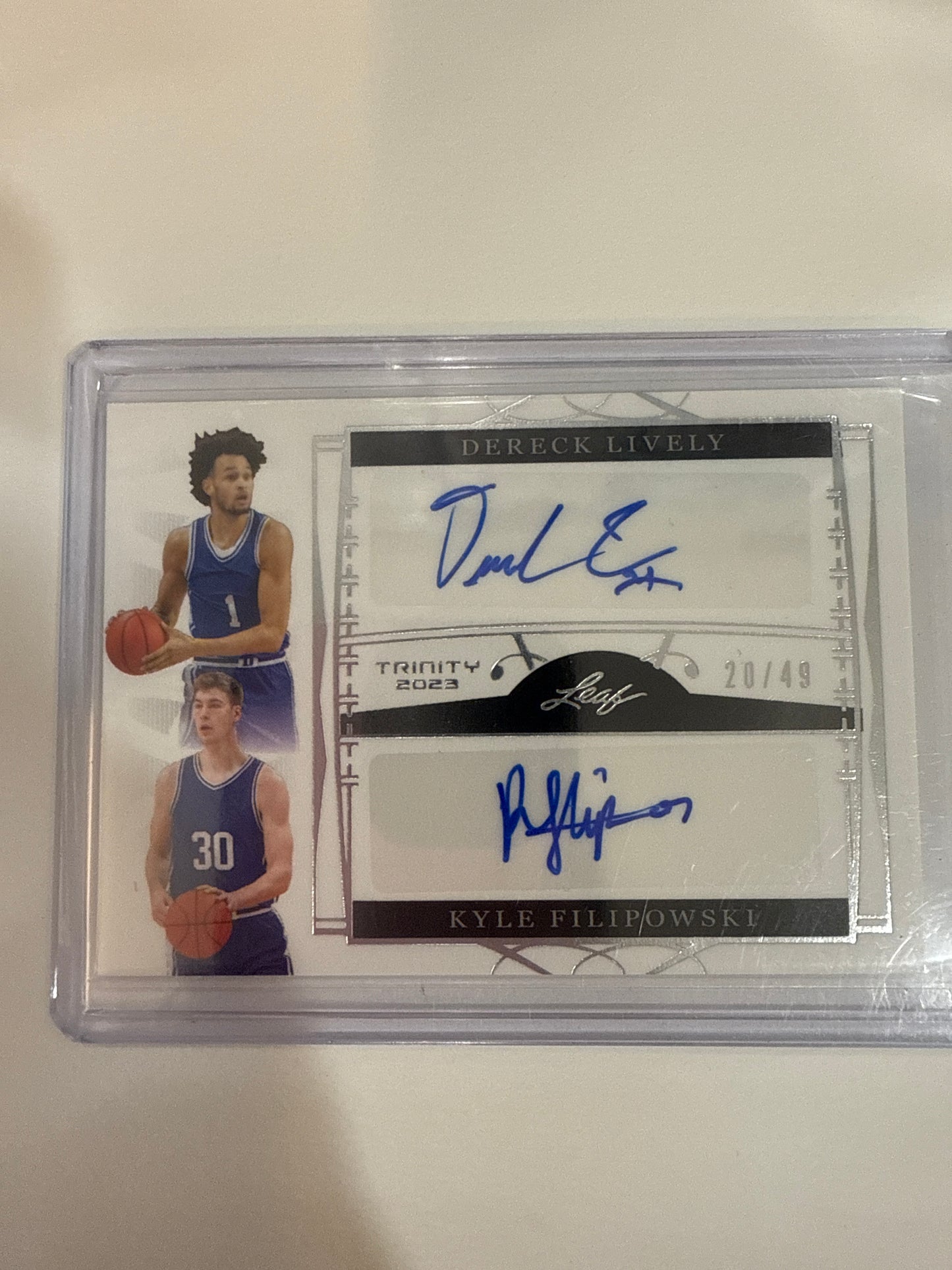 Dereck Lively Kyle Filipowski Dual Auto Leaf