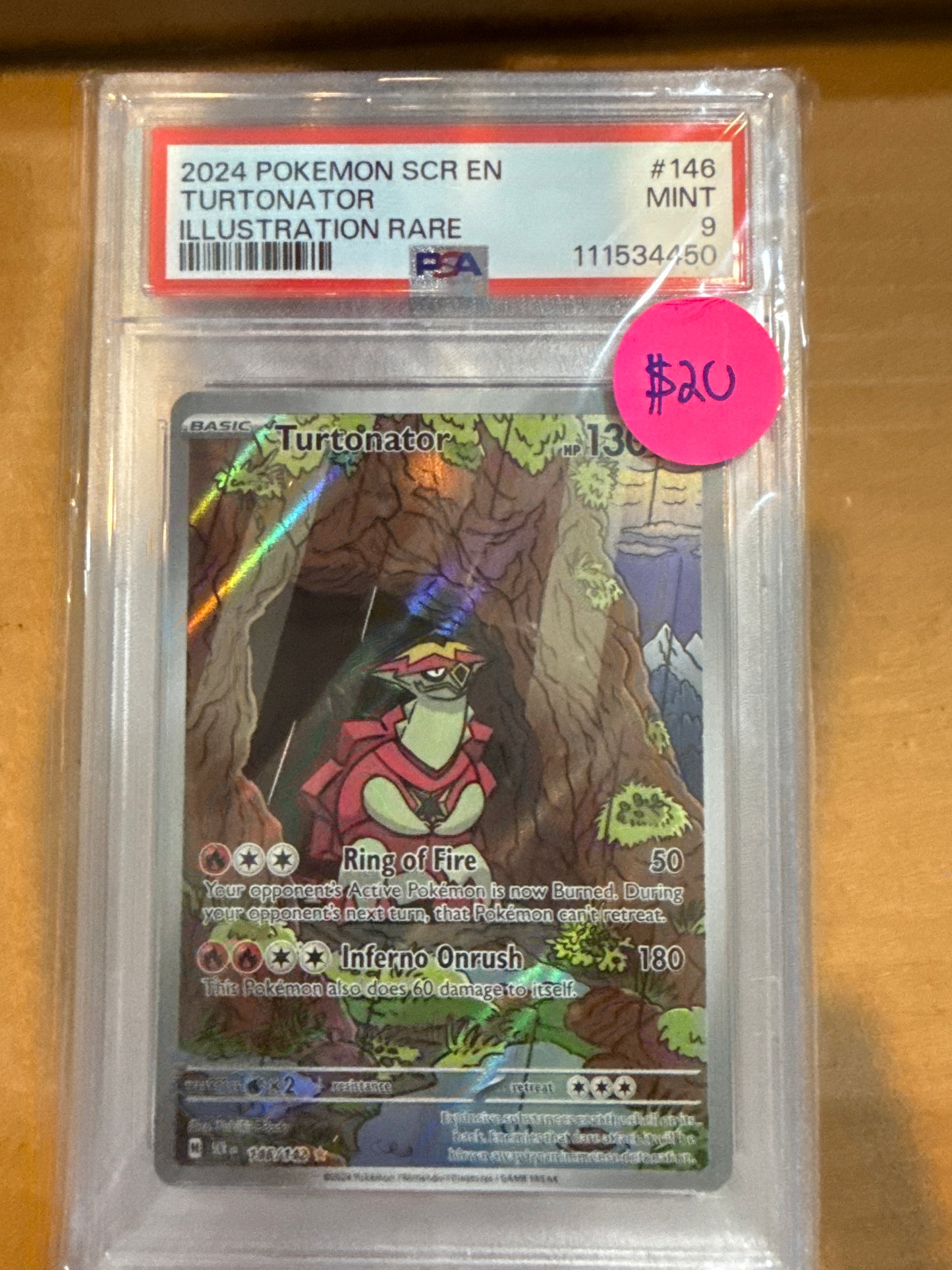 2024 POKÉMON SCR EN TURTONATOR ILLUSTRATION RARE PSA 9