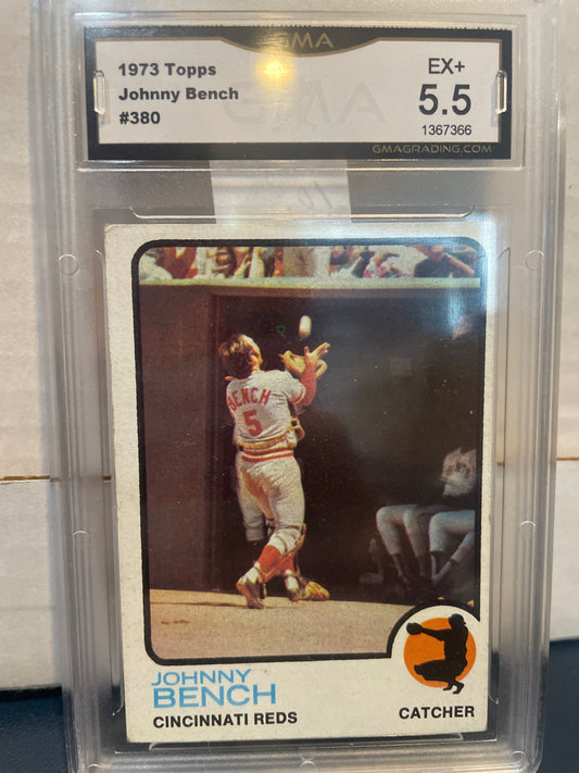 1973 Topps Johnny Bench #380 GMA 5.5