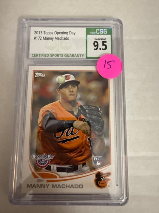 2013 Topps Opening Day Manny Machado CSG 9.5