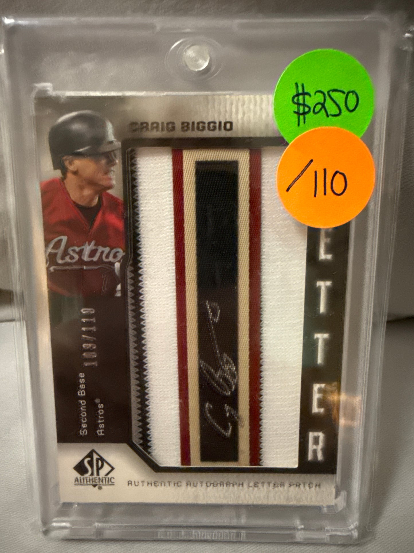 Craig Biggio Astro Auto Letter Patch 109/110