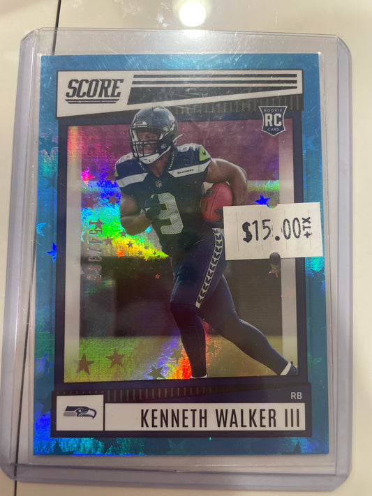 2022 Score Football Kenneth Walker III Racer Rookie Card NM #154/399