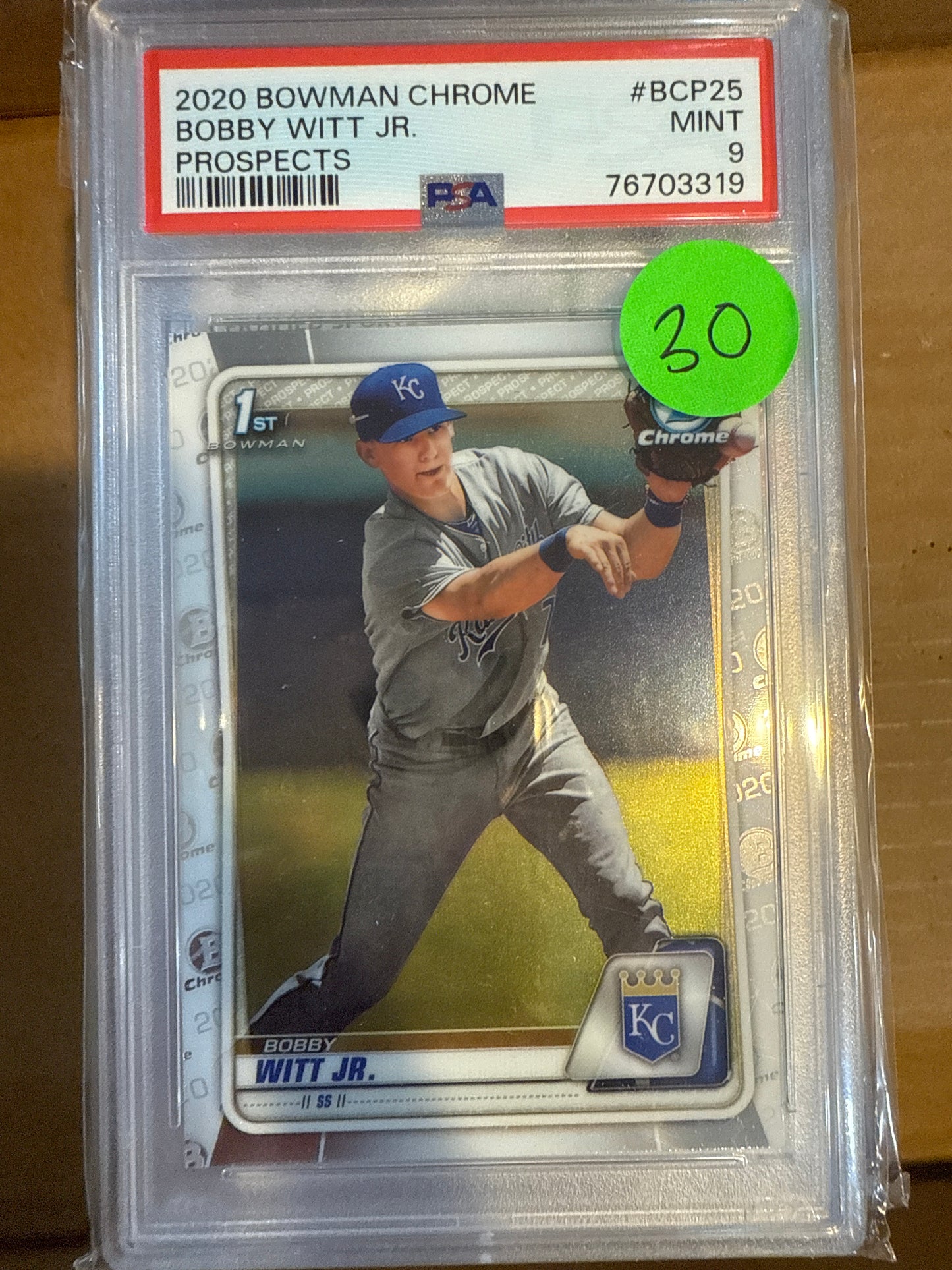 2020 Bowman Chrome Bobby Witt Jr. Prospects PSA 9
