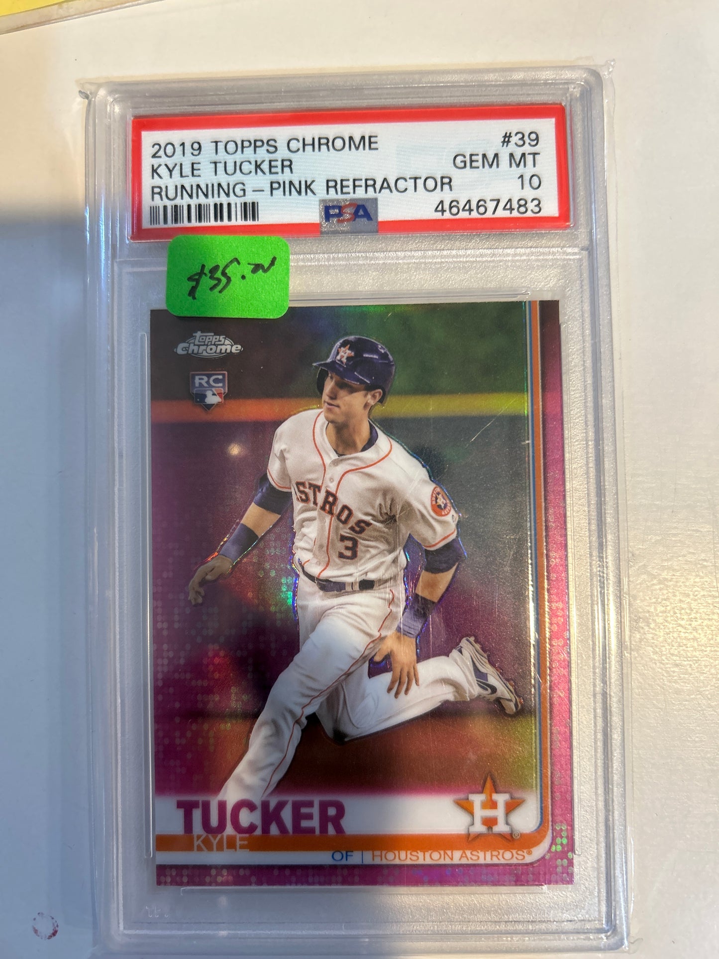 2019 TOPPS Chrome Running Pink Refractor Kyle Tucker #39 PSA 10