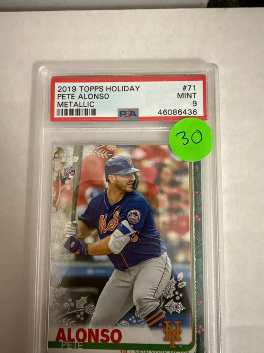 2019 Topps Holiday Pete Alonso Metallic PSA 9