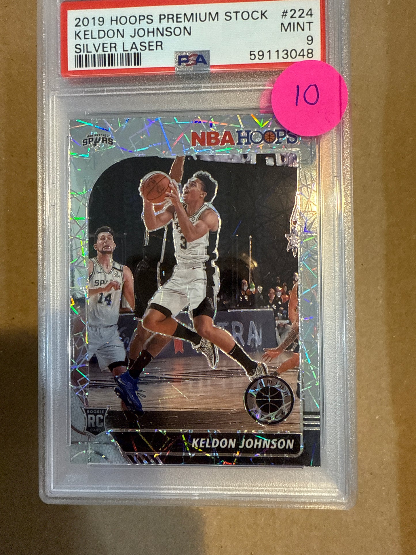2019 Hoops Premium Stock Keldon Johnson Silver Laser PSA 9
