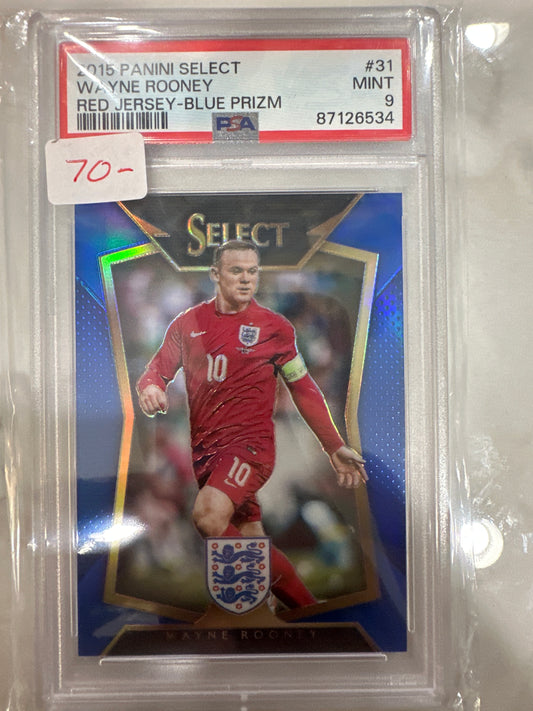 2015 Select Blue Prizm Wayne Rooney PSA 9