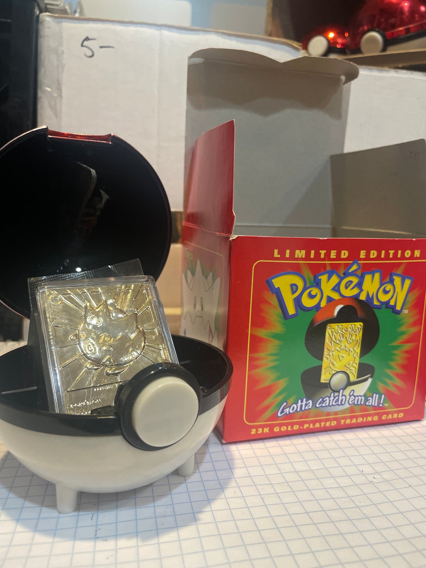 Togepi Pokemon 23k Burger King with Ball and Box