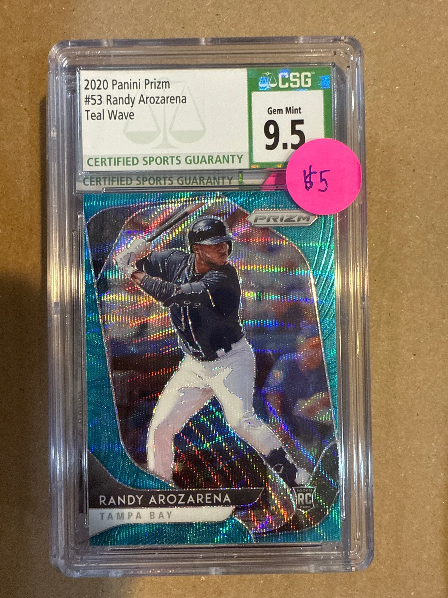 2020 Panini Prizm #53 Randy Arozarena Teal Wave CSG 9.5