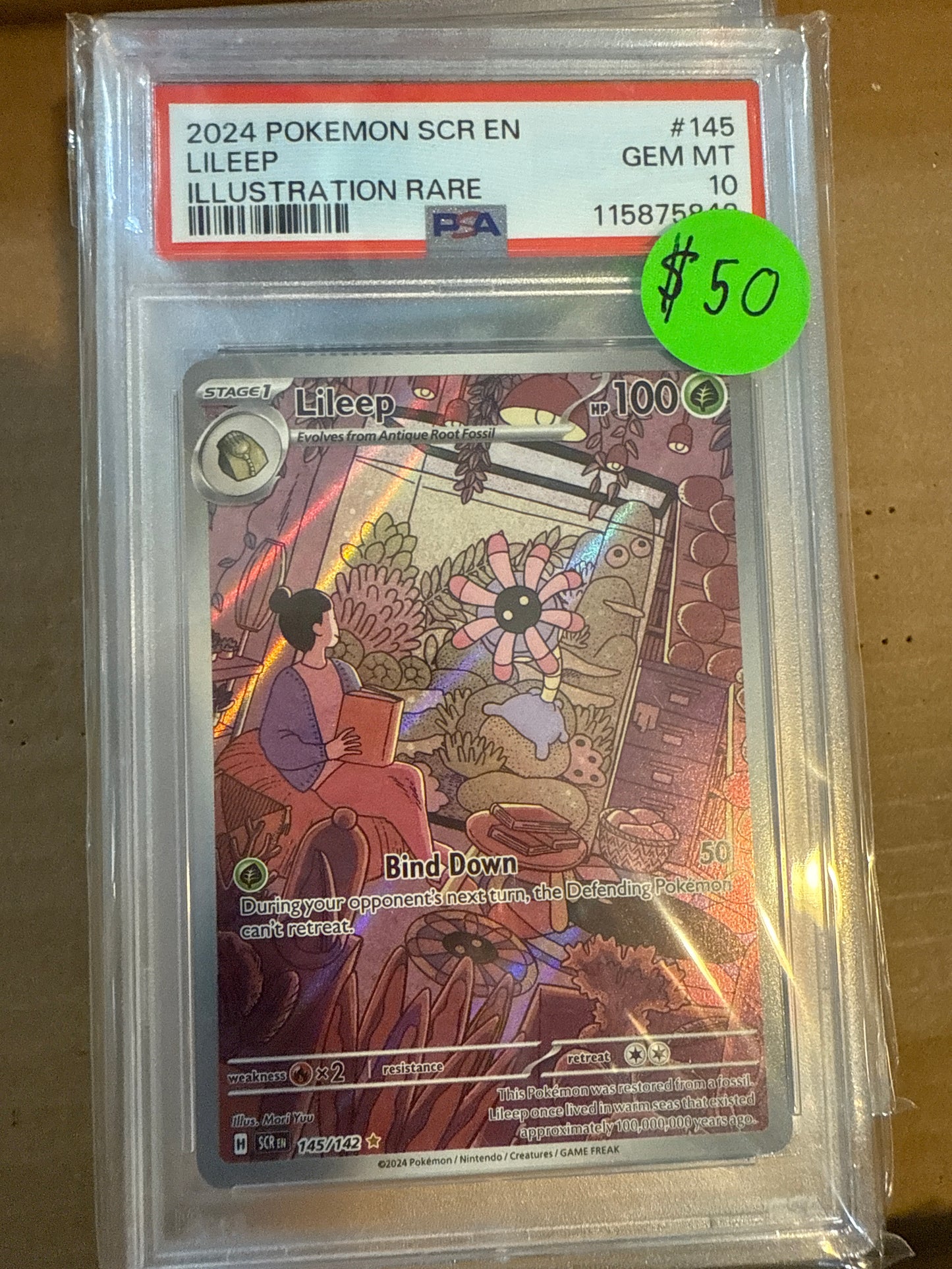 2024 POKÉMON SCR EN LILEEP ILLUSTRATION RARE PSA 10