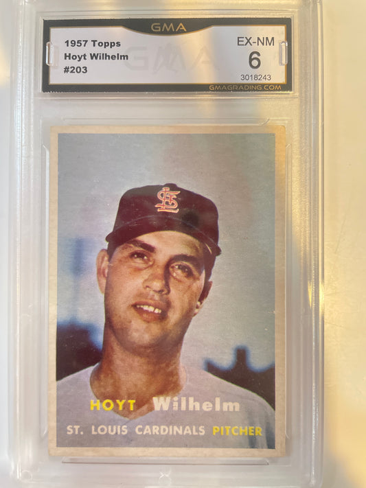 1957 Topps Hoyt Wilhelm #203 GMA 6