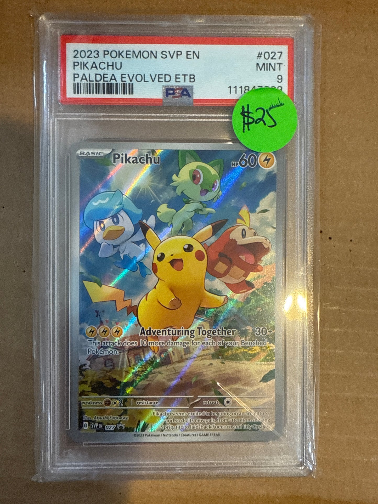 2023 POKÉMON SVP EN PIKACHU PALDEA EVOLVED ETB PSA 9