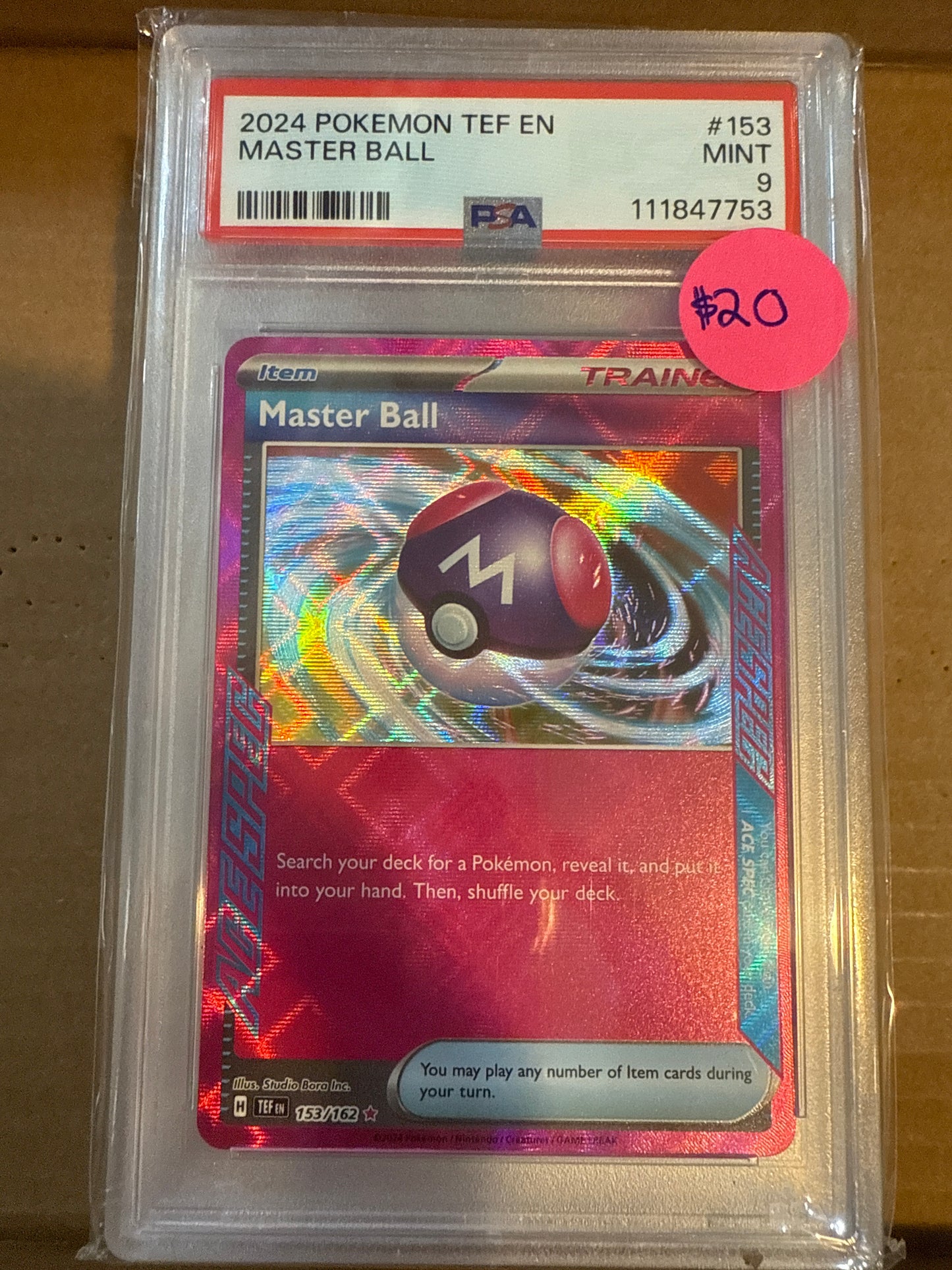 2024 POKÉMON TEF EN MASTER BALL PSA 9