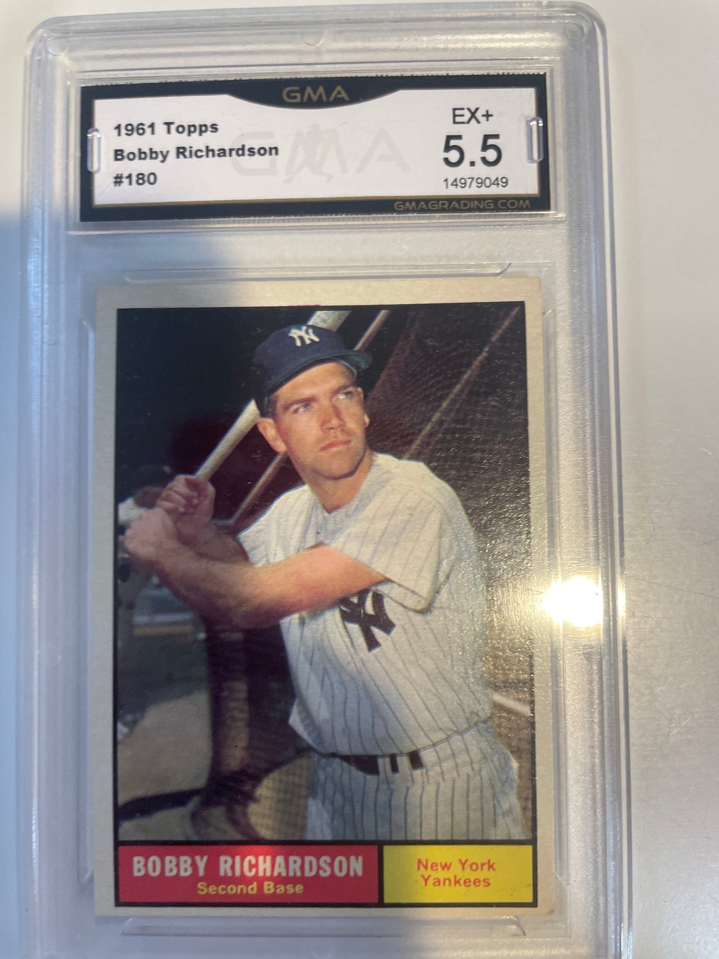 1961 Topps Bobby Richardson #180 GMA 5.5