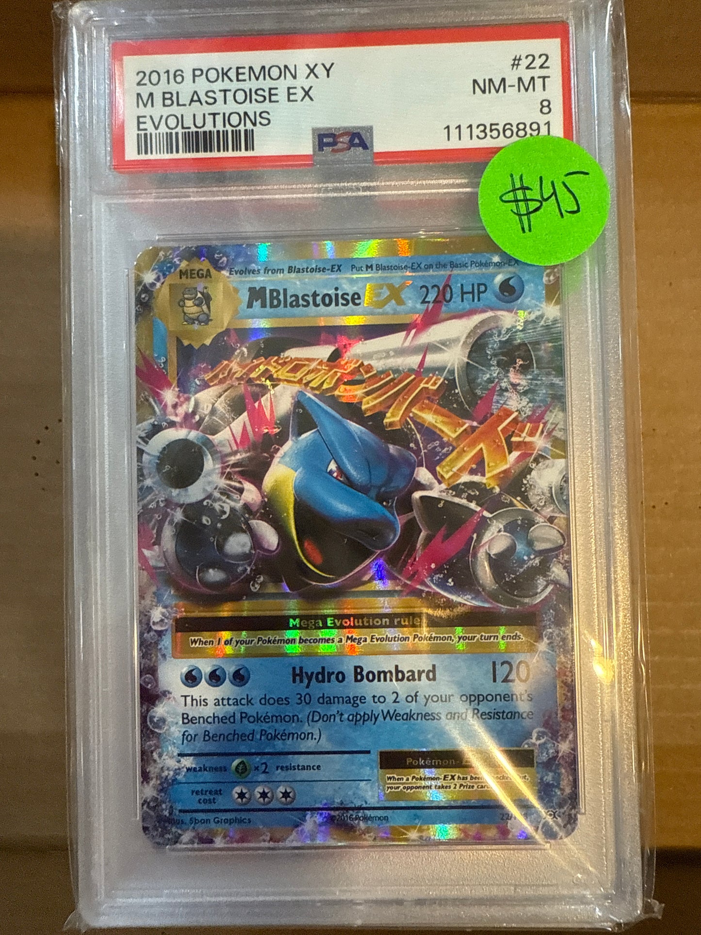 2016 POKÉMON XY M BLASTOISE EX EVOLUTIONS PSA 8