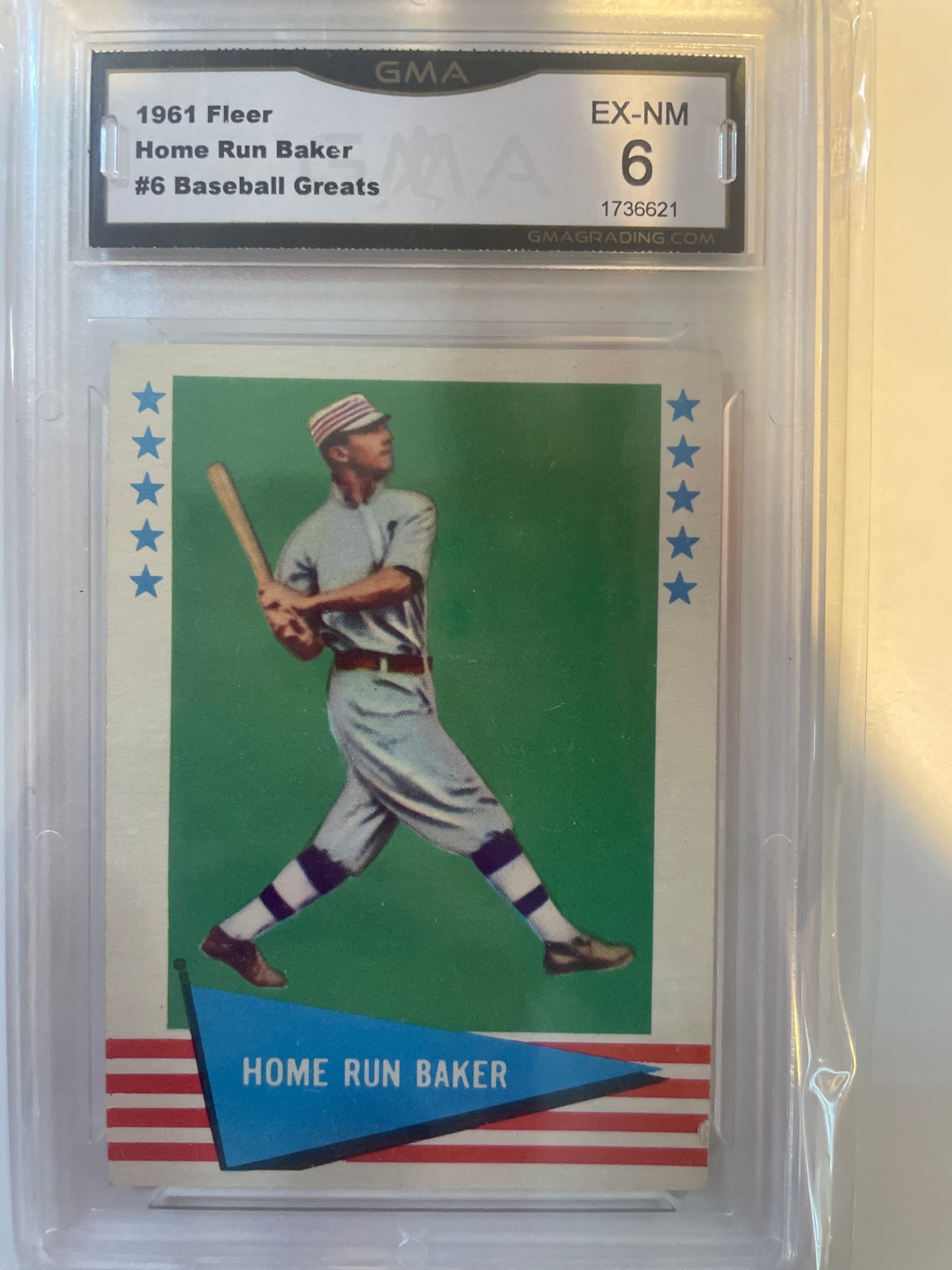 1961 Fleer Home Run Baker #6 Baseball Greats GMA 6