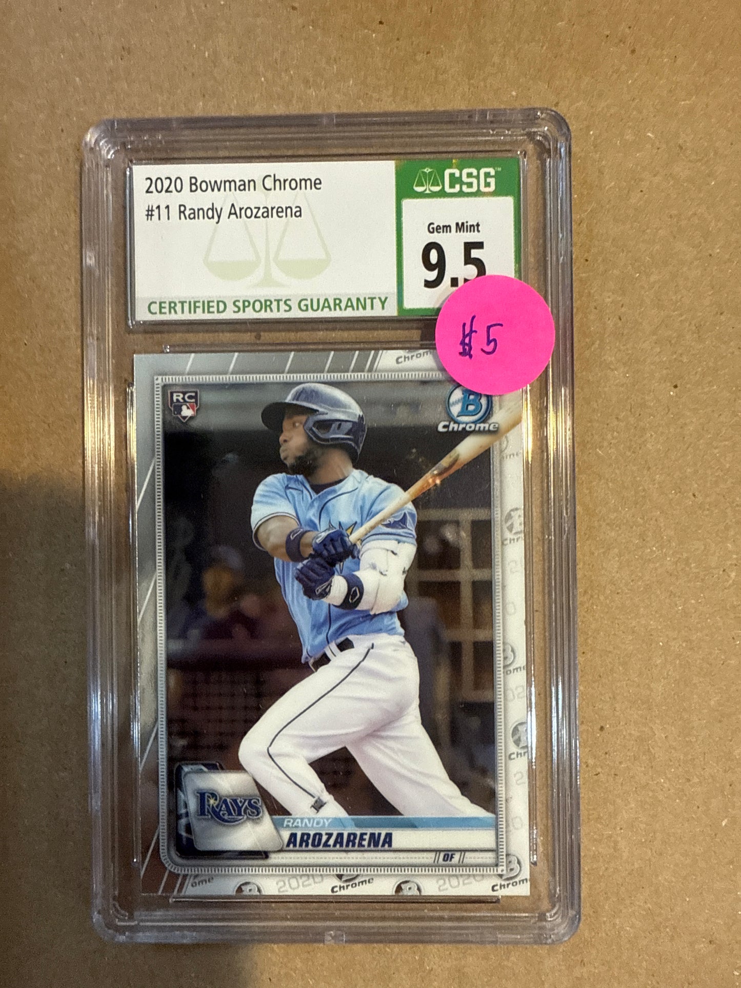2020 Bowman Chrome #11 Randy Arozarena CSG 9.5