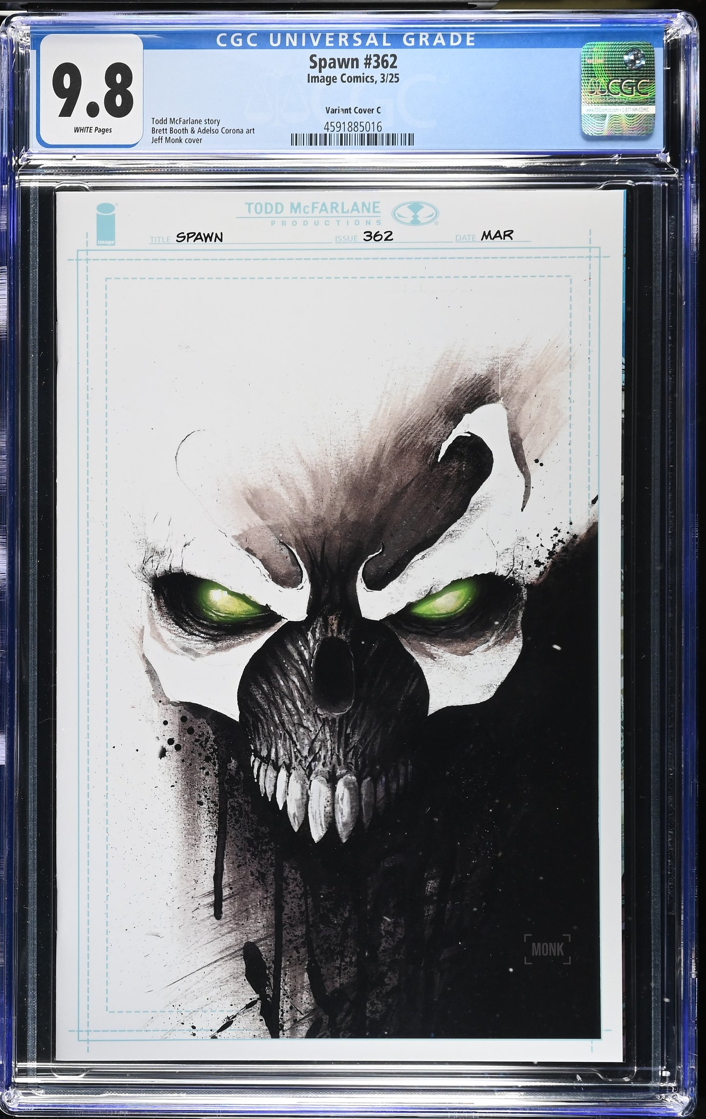 Spawn #362 CGC 9.8 Jeff Monk Sketch