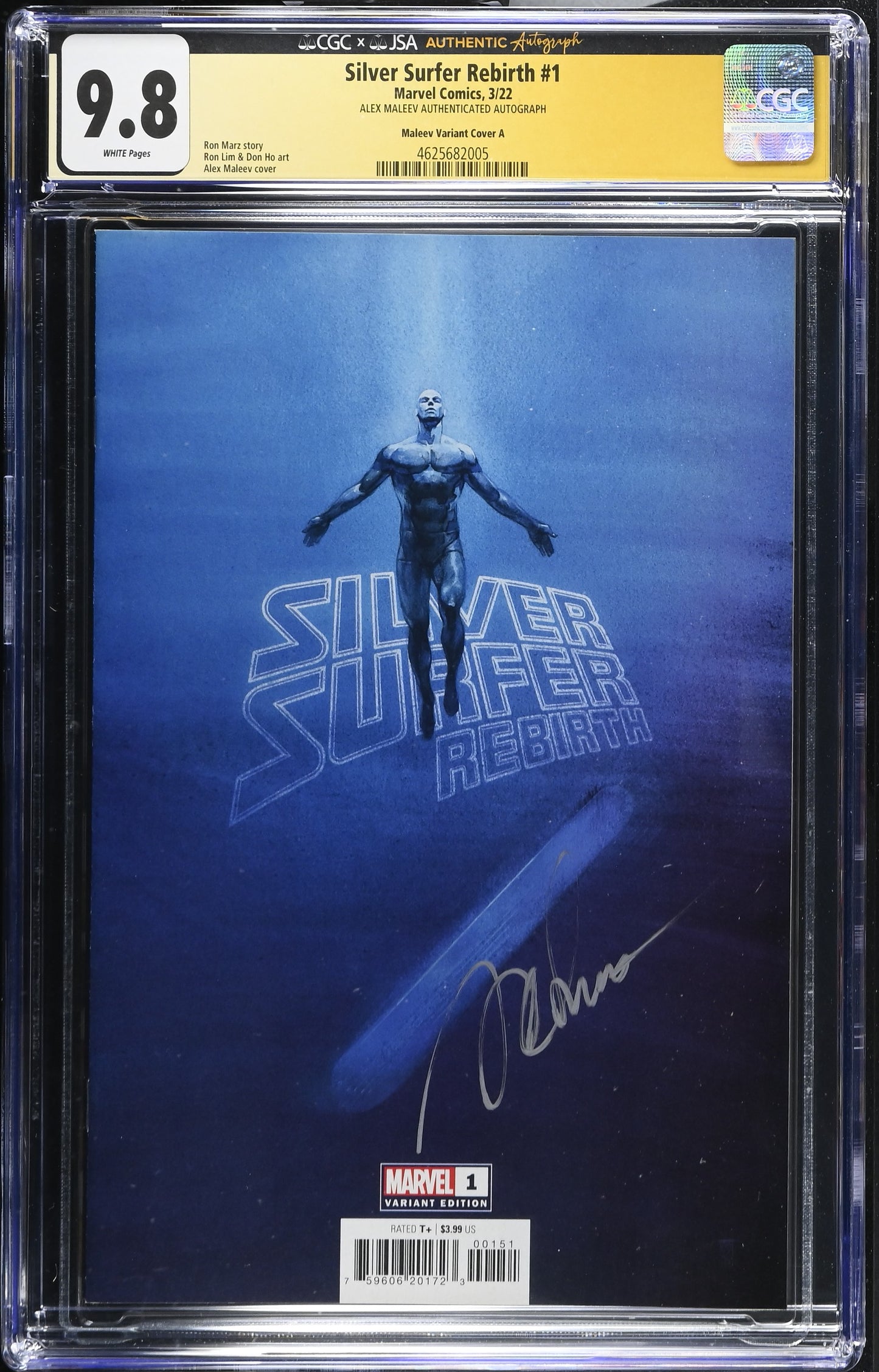 Silver Surfer Rebirth #1 CGC 9.8 Alex Maleev autograph
