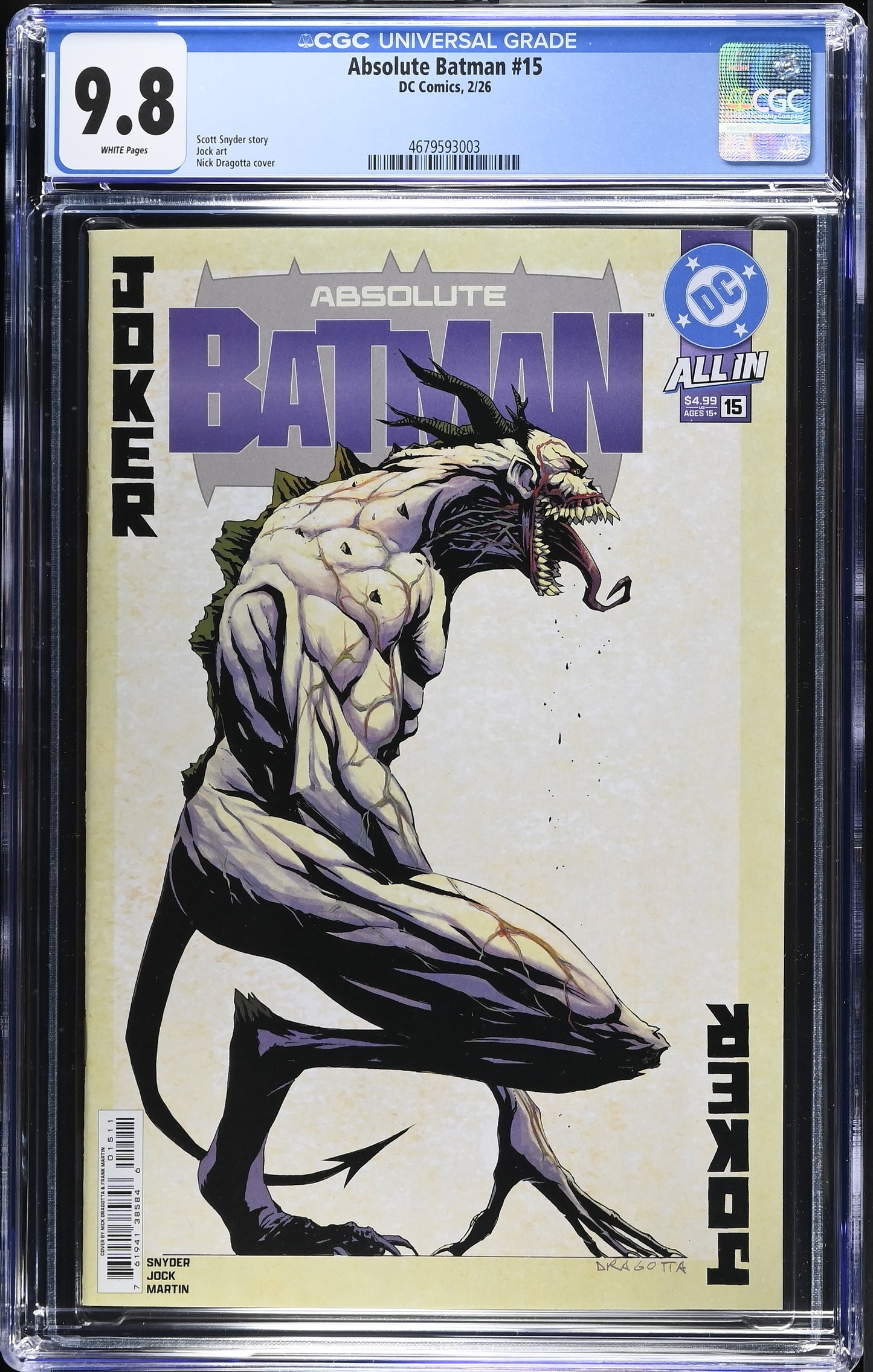 Absolute Batman #15 CGC 9.8 * 1st print A