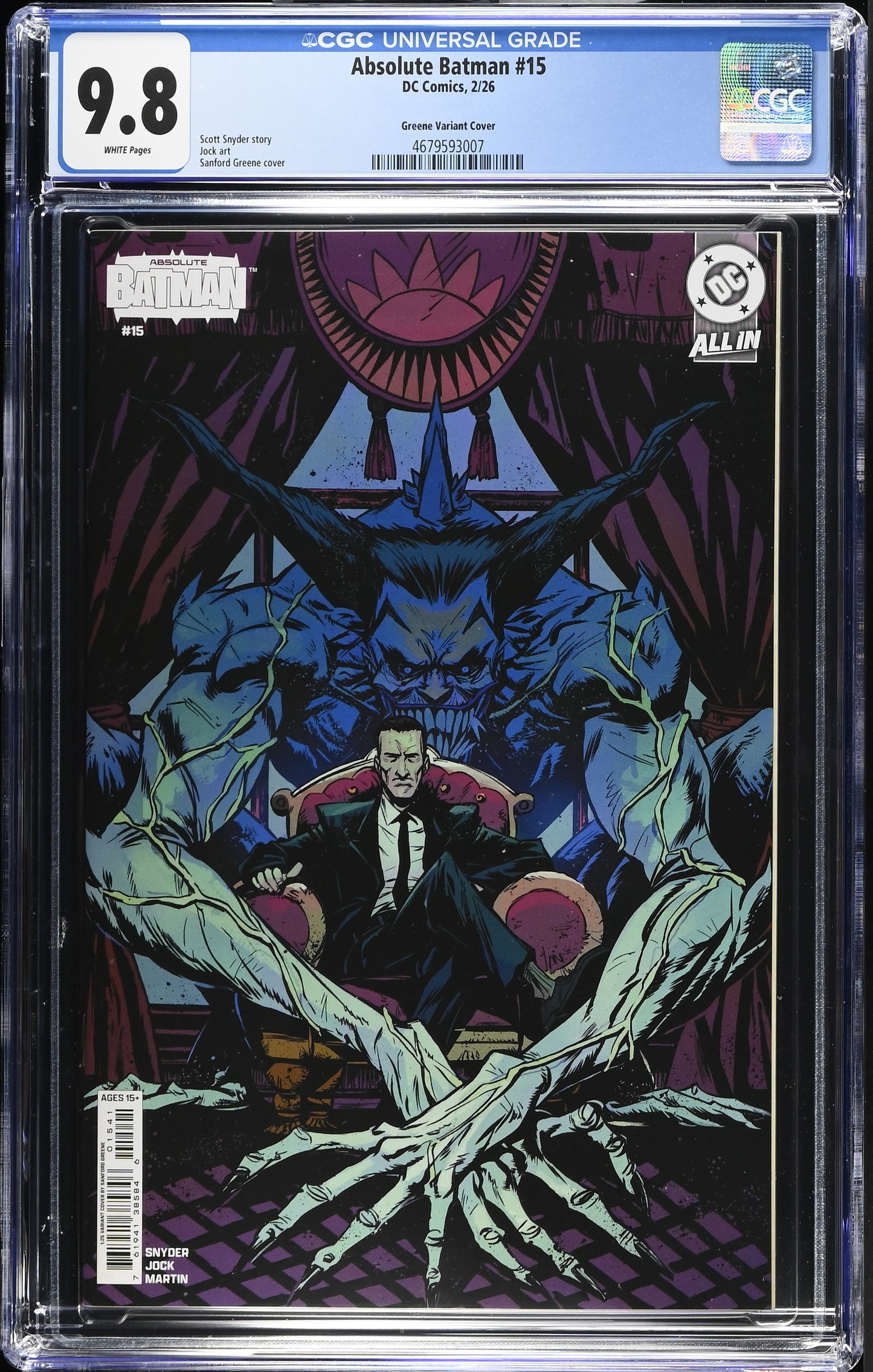 Absolute Batman #15 CGC 9.8 * 1:25 Greene
