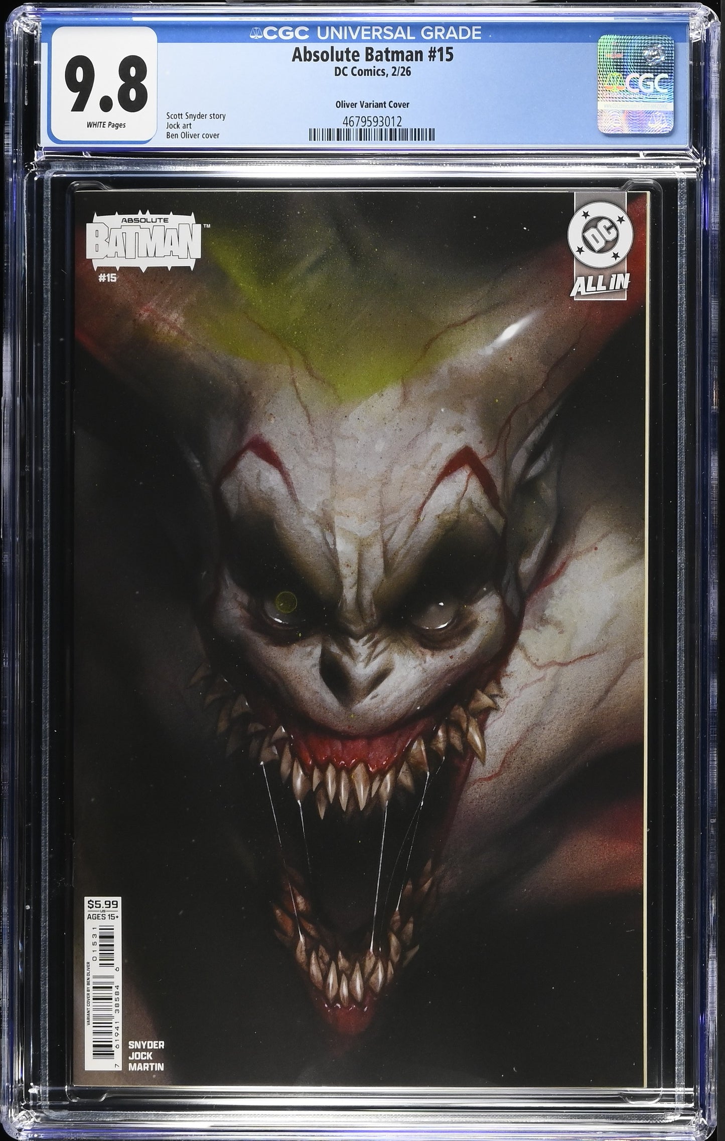 Absolute Batman #15 CGC 9.8 * 1st print Ben Oliver