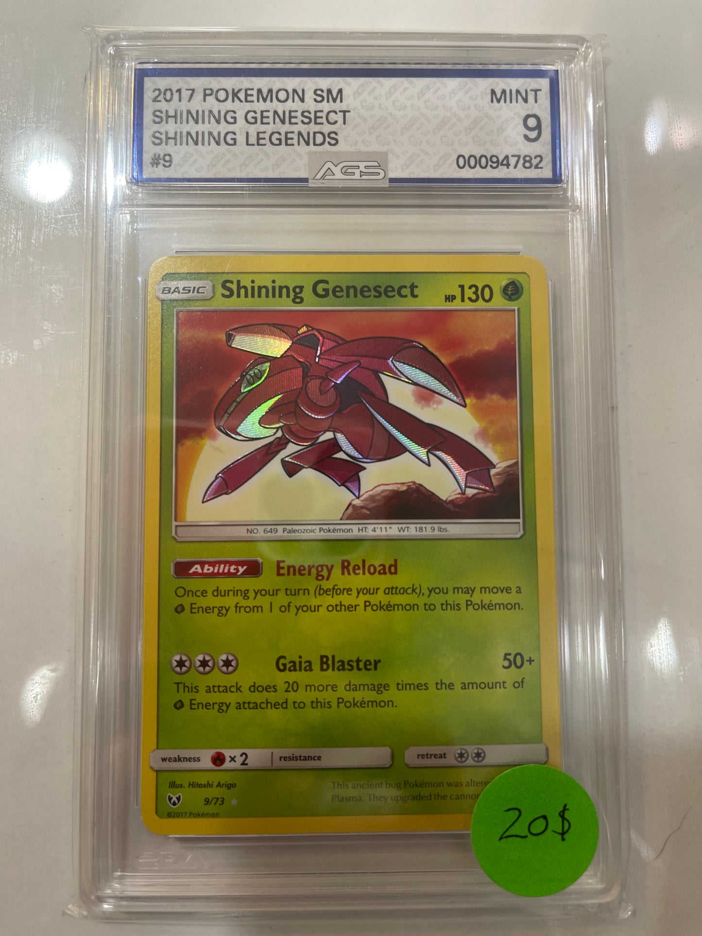 2017 Pokémon Shinning Genesect AGS 9 MINT