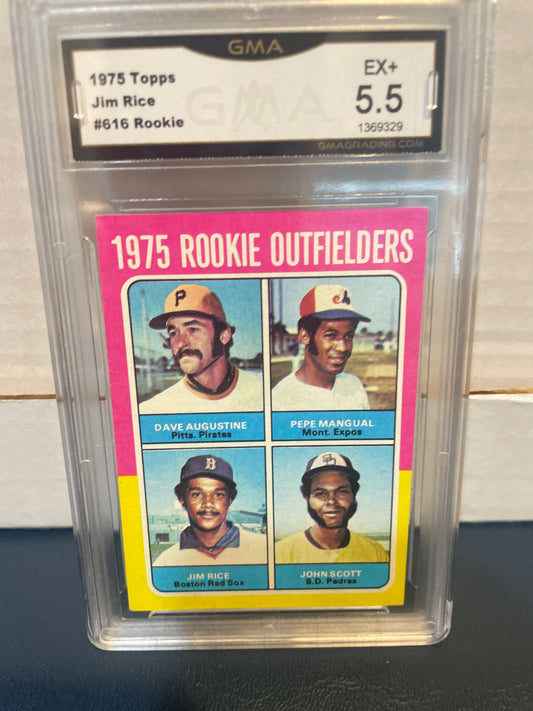 1975 Topps Jim Rice #616 Rookie GMA 5.5