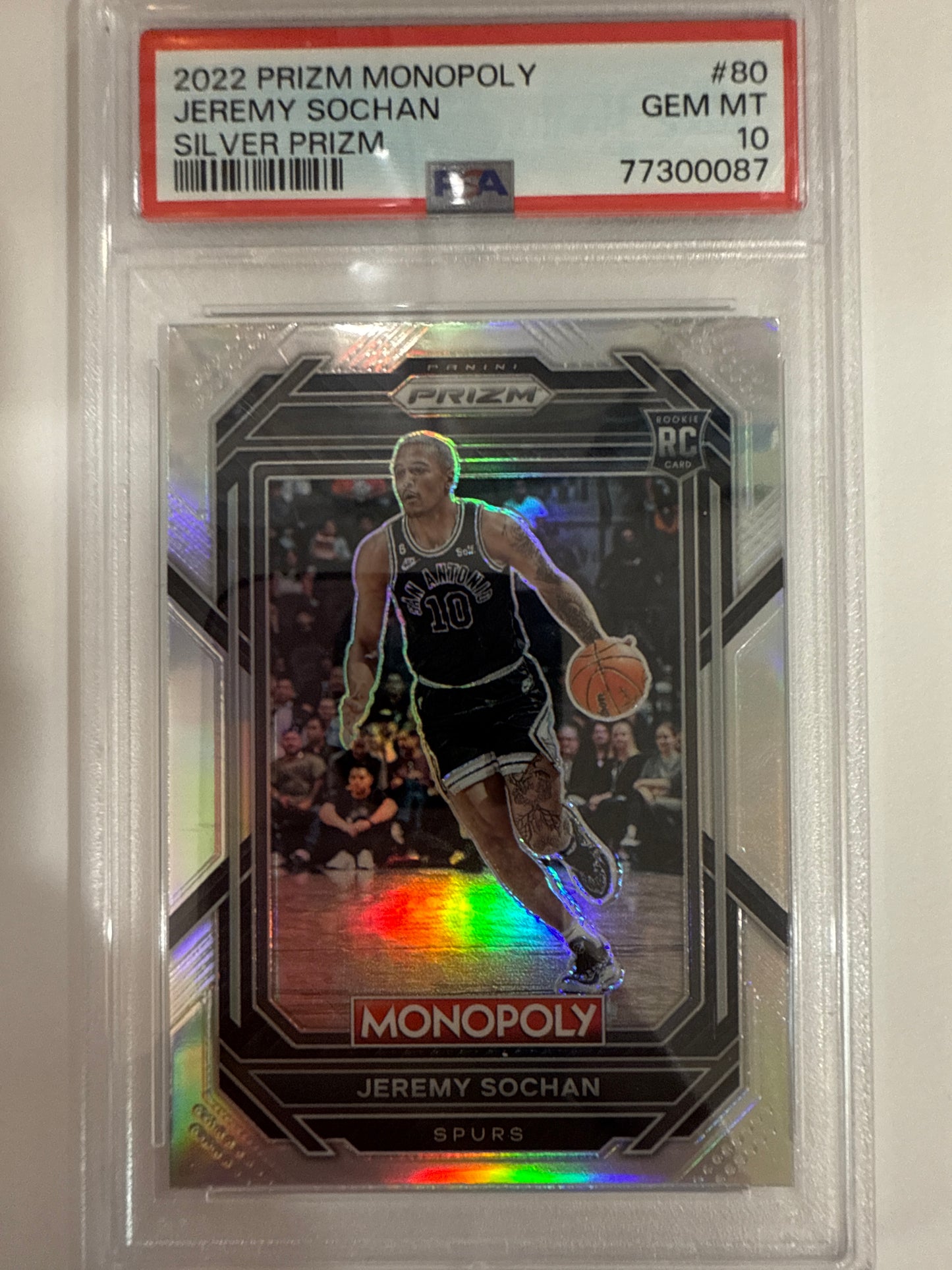 Jeremy Sochan PSA 10 Silver Monopoly