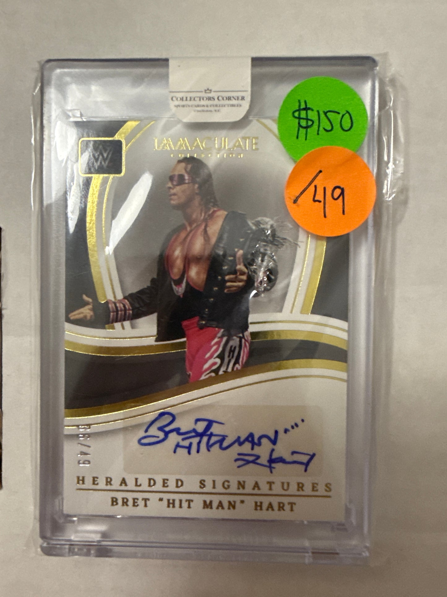 WWE Panini Immaculate Collection AUTO Bret “Hit Man” Hart /49