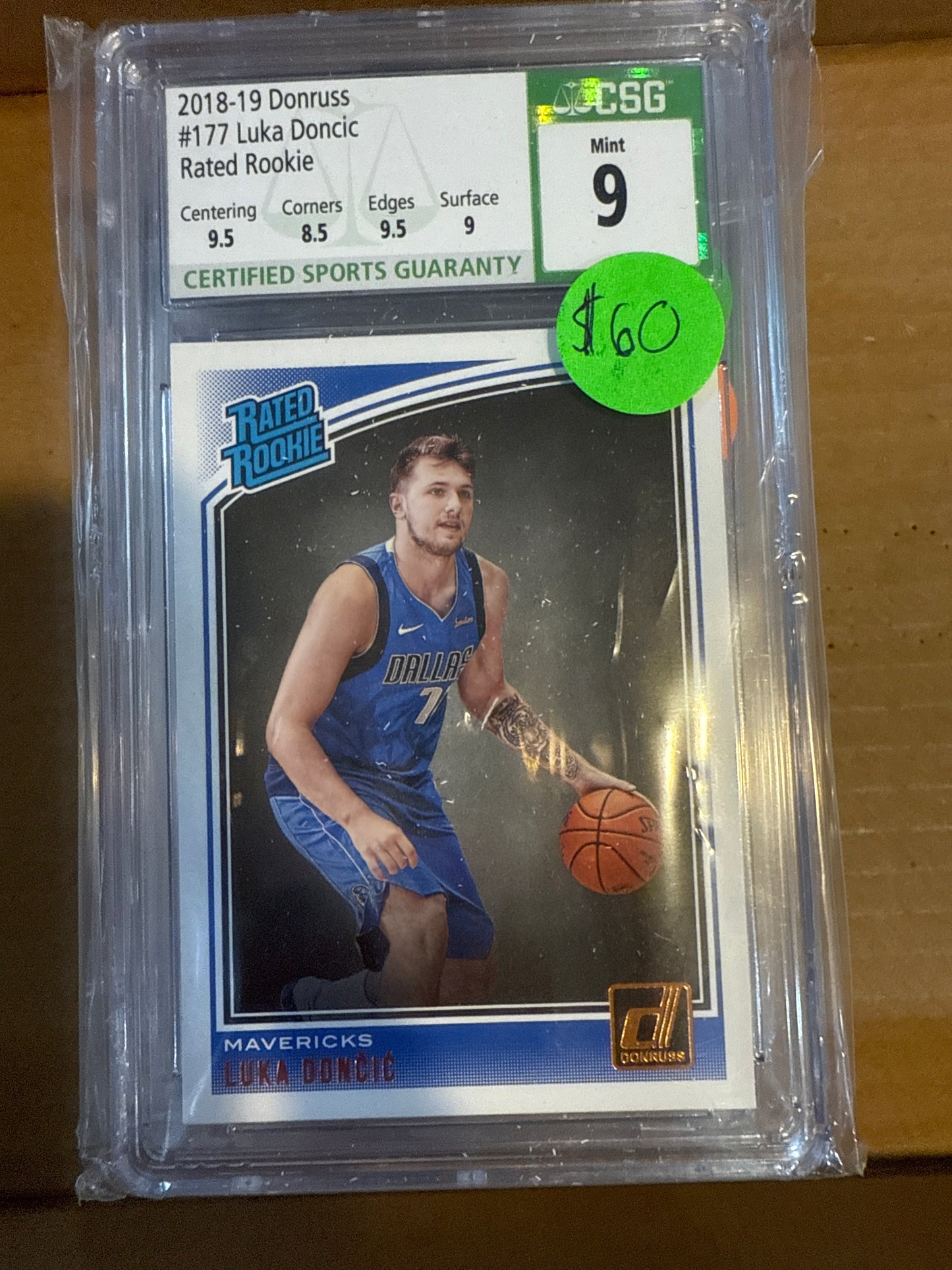 2018-19 Donruss #177 Luka Doncic Rated Rookie CSG 9