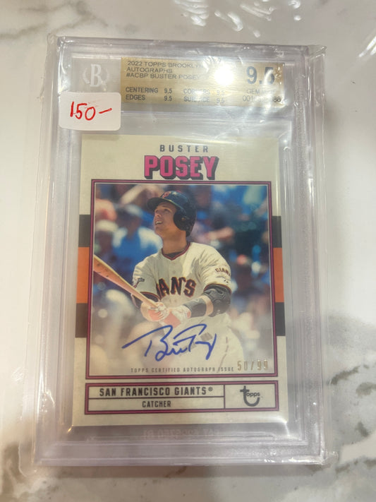 2022 Topps Brooklyn Auto Buster Posey /99 BGS 9.5 Auto 10