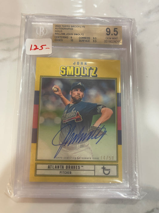 2022 Topps Brooklyn Auto John Smoltz /50 BGS 9.5 Auto 10