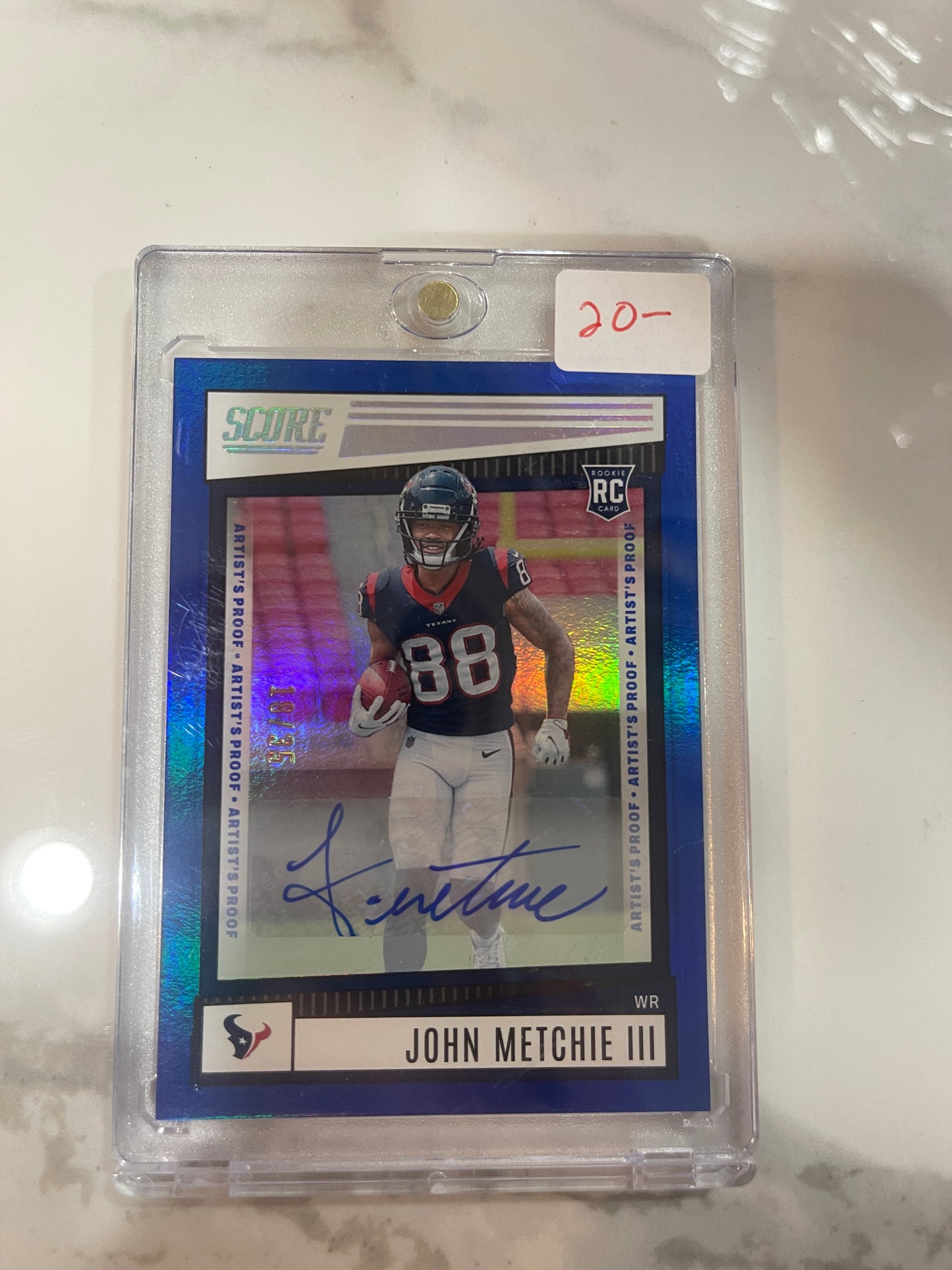 2022 Score Base Rookies Artist's Proof #387 John Metchie III /35 - Texans