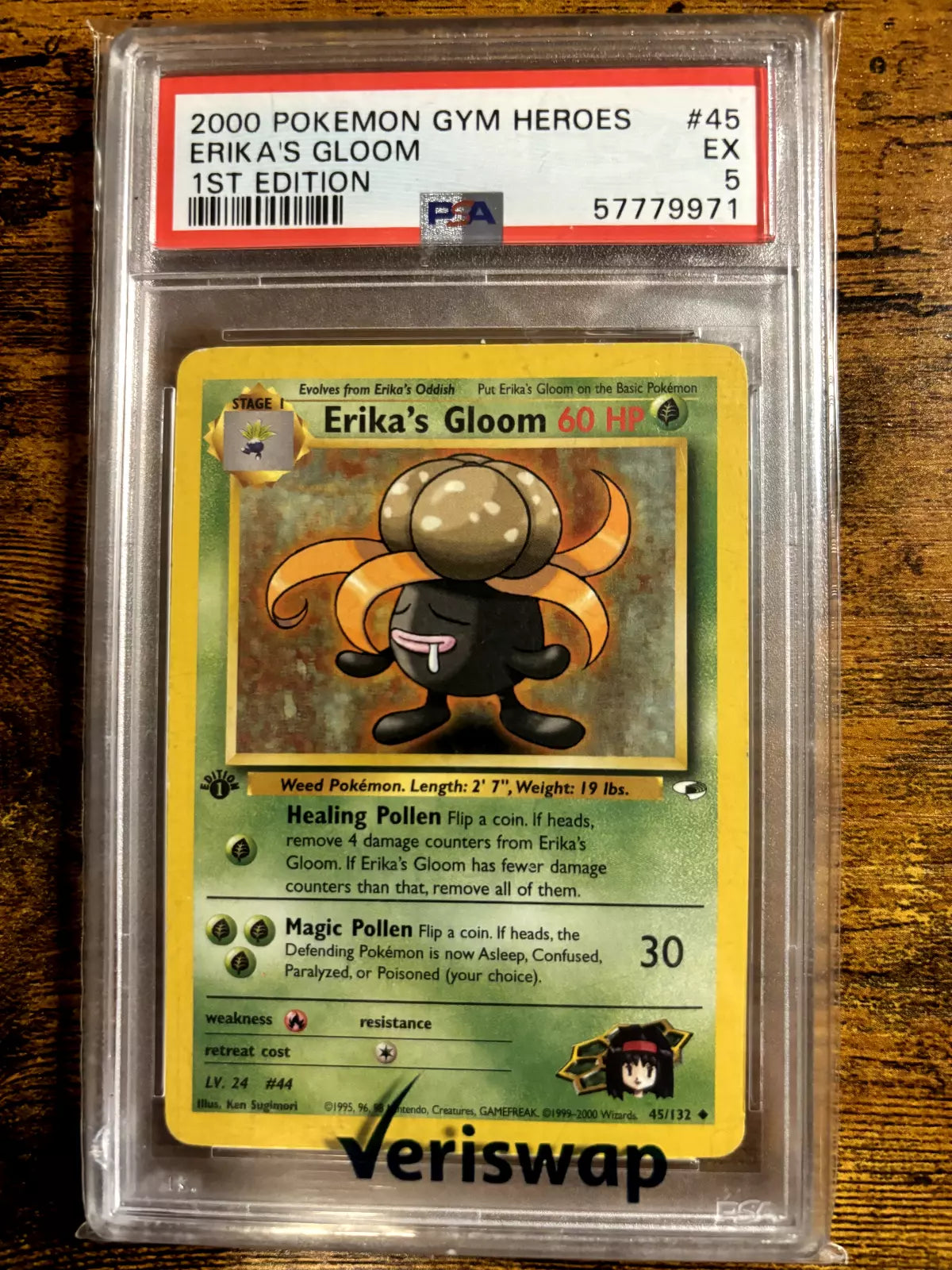 Erika's Gloom #45 Pokemon Gym Heroes 2000 PSA 5.0